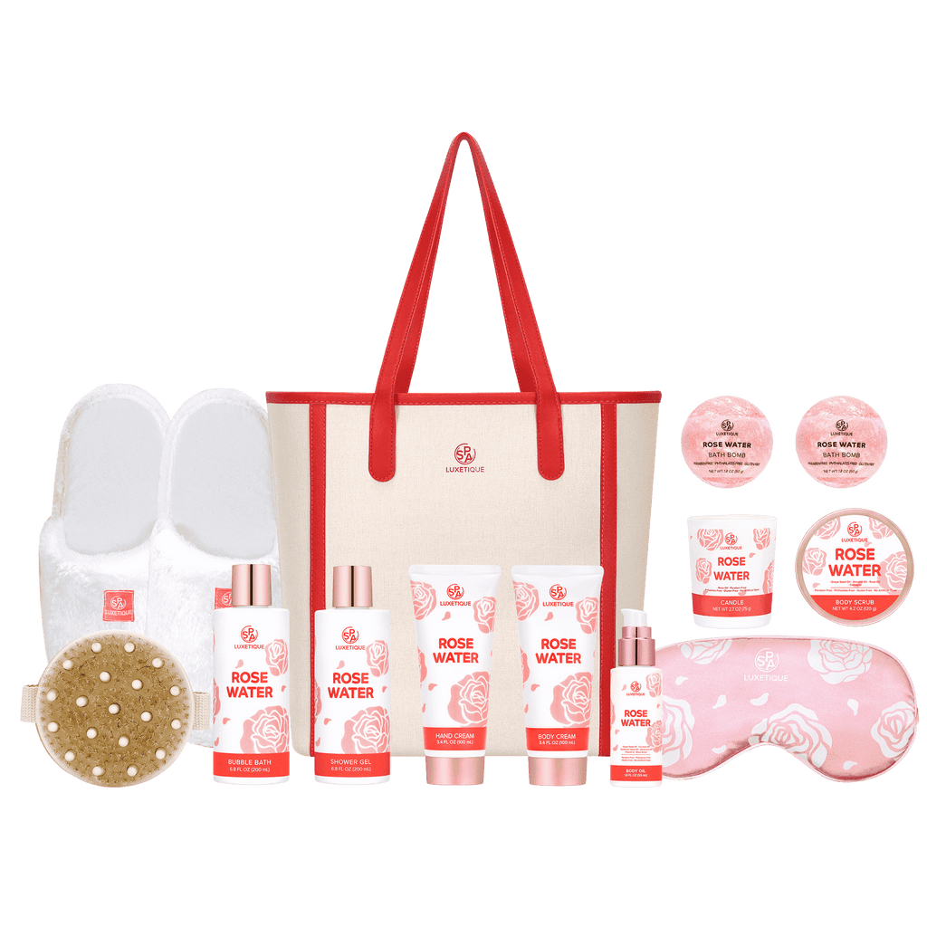 12pcs Gifts Rose Water Gift Set Rose Water 12pc Gift Set Love Home Spa Set Tote Bag Birthday For Her