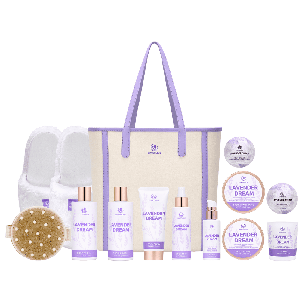 12pcs Gifts Lavender Dream Gift Set Lavender Dream Gift Set 12-piece Gift For Mom Love Birthday Tote Bag