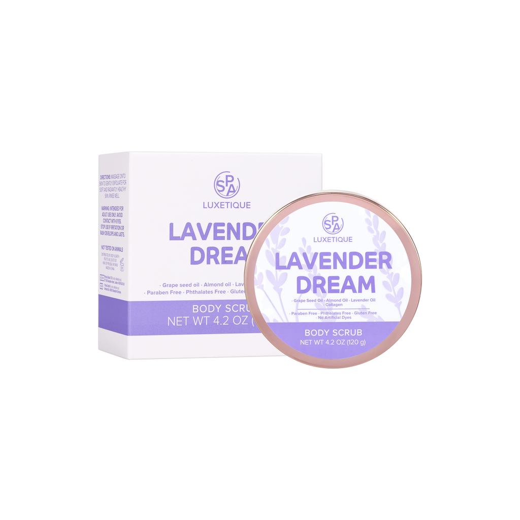 Lavender Lavender Dream Body Scrub. Imagine being swept away to a lush purple field, surrounded by sweet, calming lavender blooms.