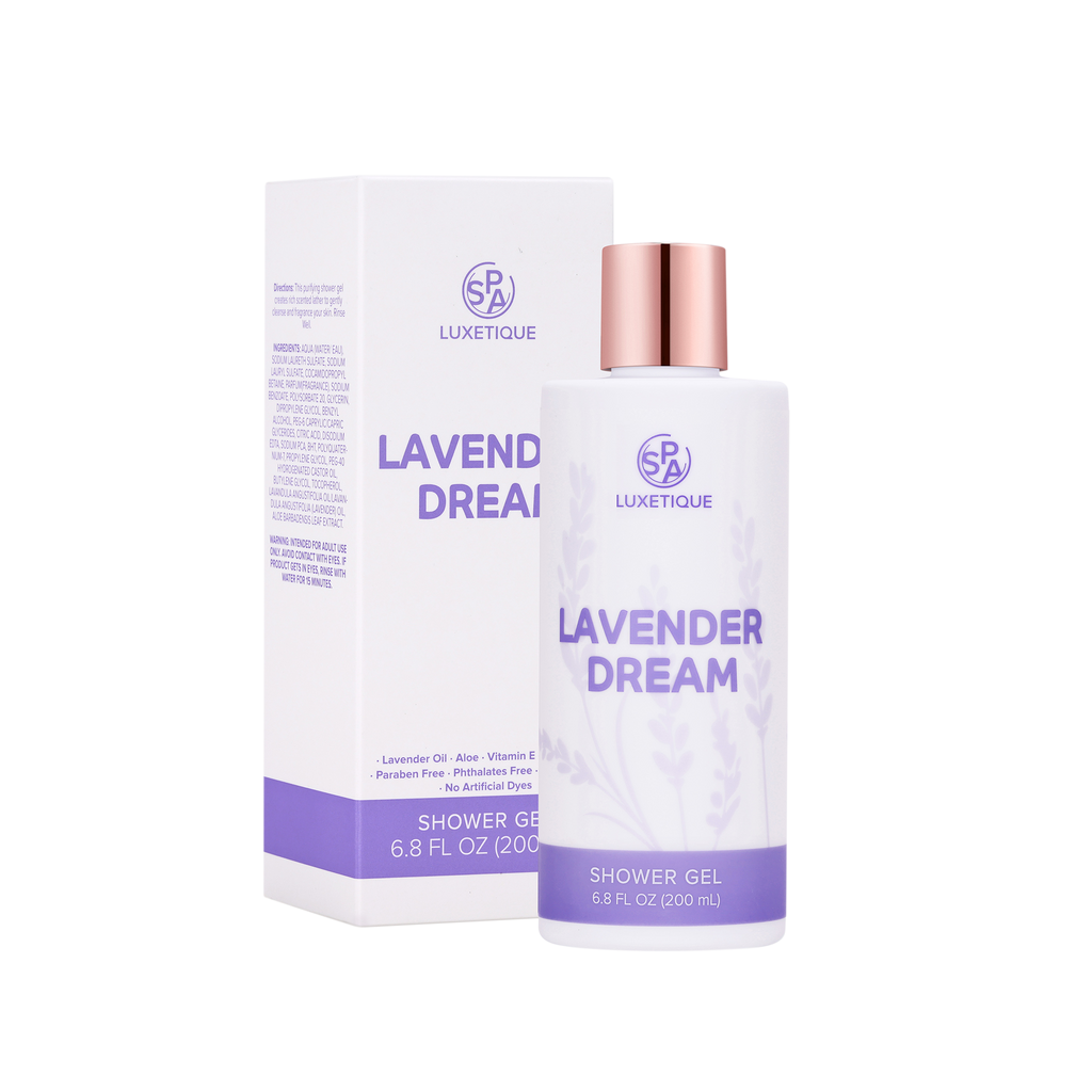 Lavender Lavender Dream Shower Gel. The tranquil, soothing properties of lavender make it ideal for your nightly shower as it promotes a sense of relaxation and peace right before you drift off to sleep. Watch your daily stressors wash down the drain when you use this shower gel. 