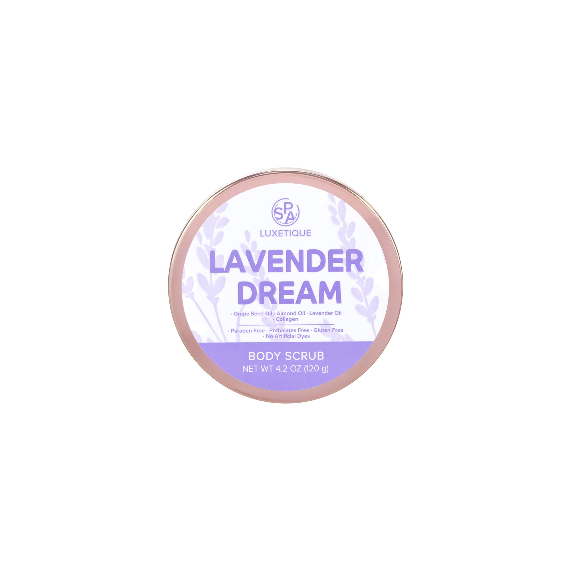 SPA Luxetique Lavender Dream Body Scrub. Self-care should be an uplifting ritual, and the Lavender Dream body scrub is the perfect way to incorporate that into your routine. Discover the joy that comes with a wellness regimen that helps you look your best and feel your best. 
